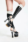 Latex Stockings in Black with Pure White Trim – Women's Latex Stockings