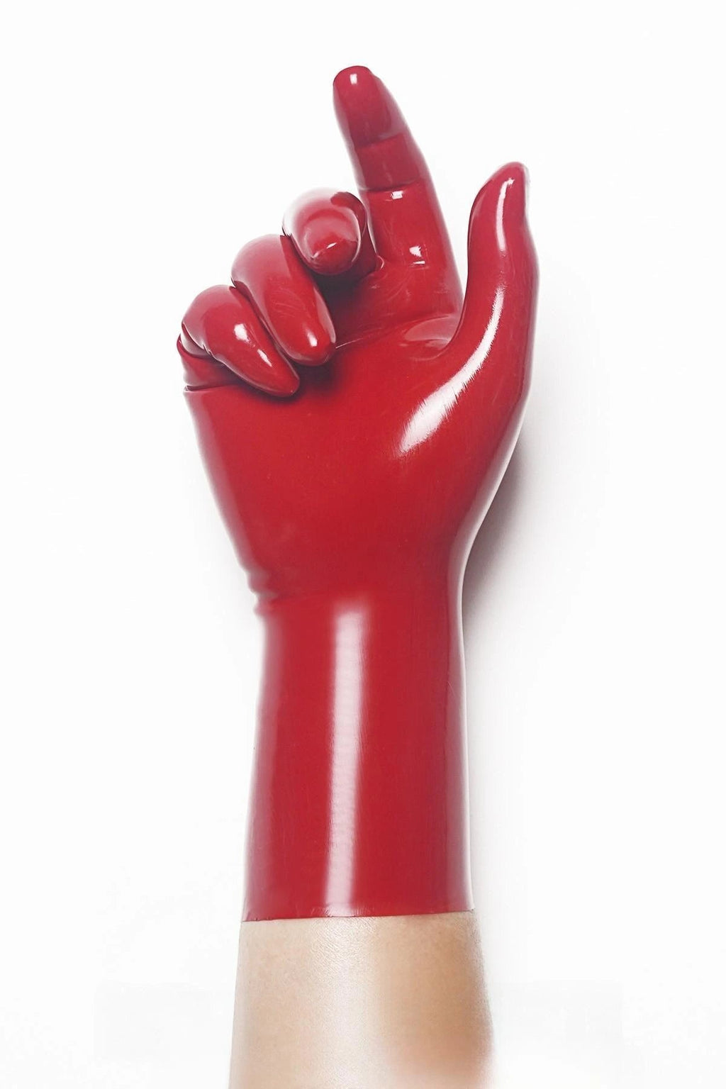 Classic Short Moulded Latex Gloves — Red