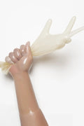 Classic Short Moulded Latex Gloves — Translucent Natural