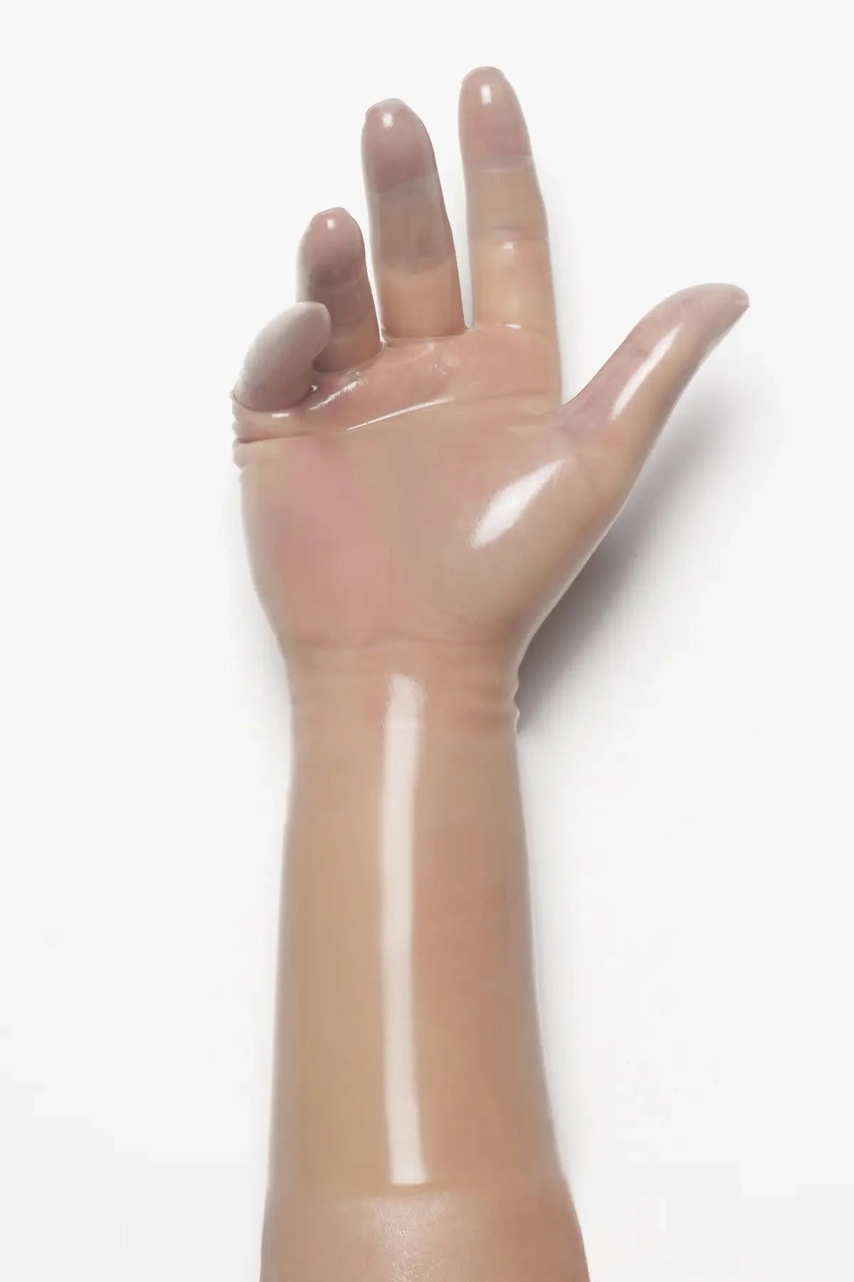 Classic Short Moulded Latex Gloves — Translucent Natural