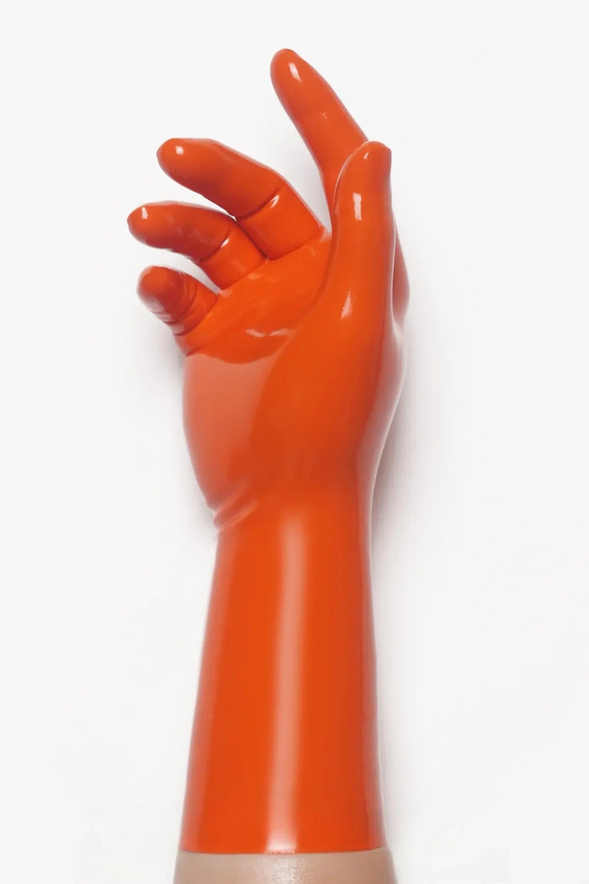 Classic Short Moulded Latex Gloves — Orange