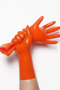 Classic Short Moulded Latex Gloves — Orange