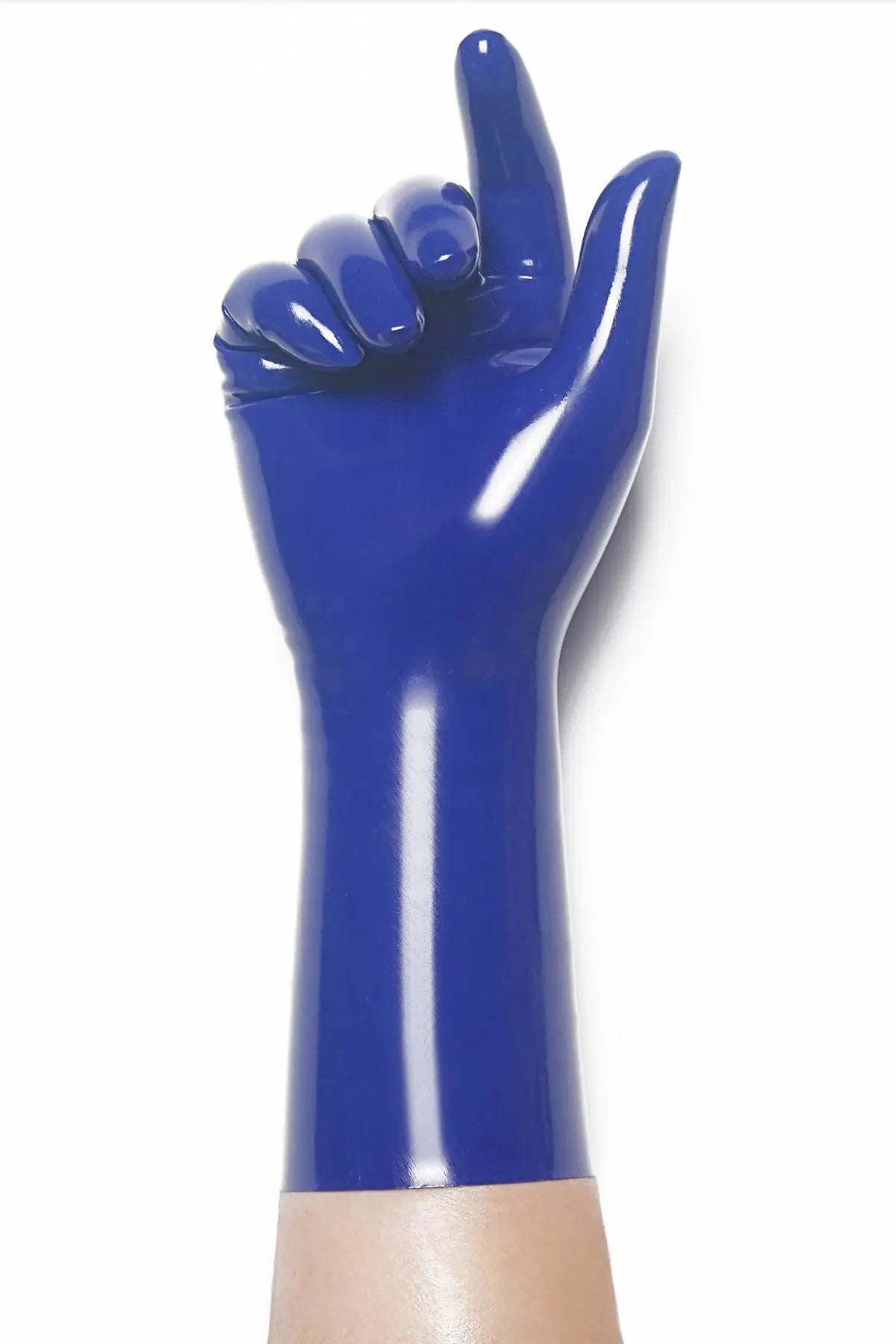 Classic Short Moulded Latex Gloves — Royal Blue