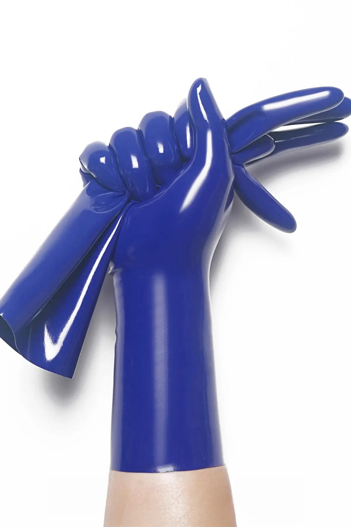Classic Short Moulded Latex Gloves — Royal Blue