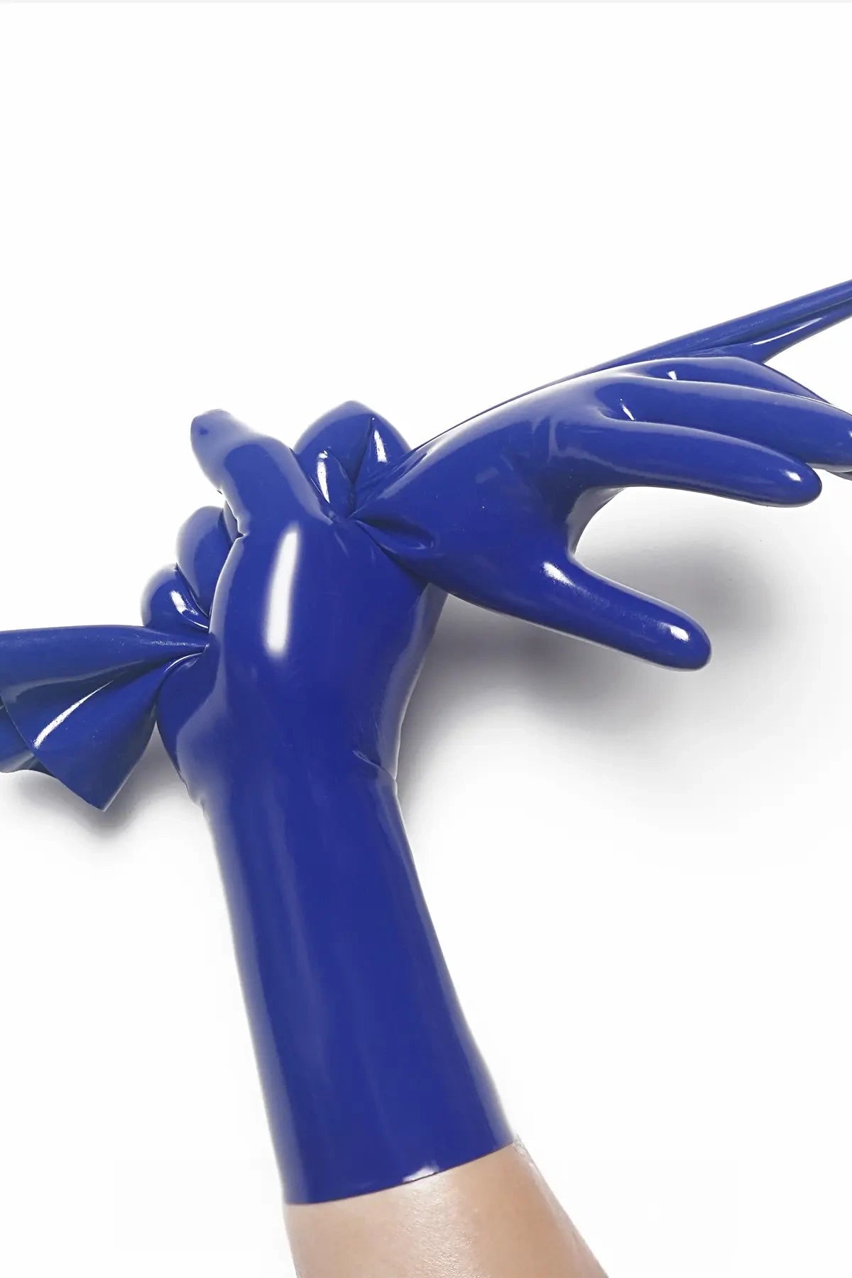 Classic Short Moulded Latex Gloves — Royal Blue