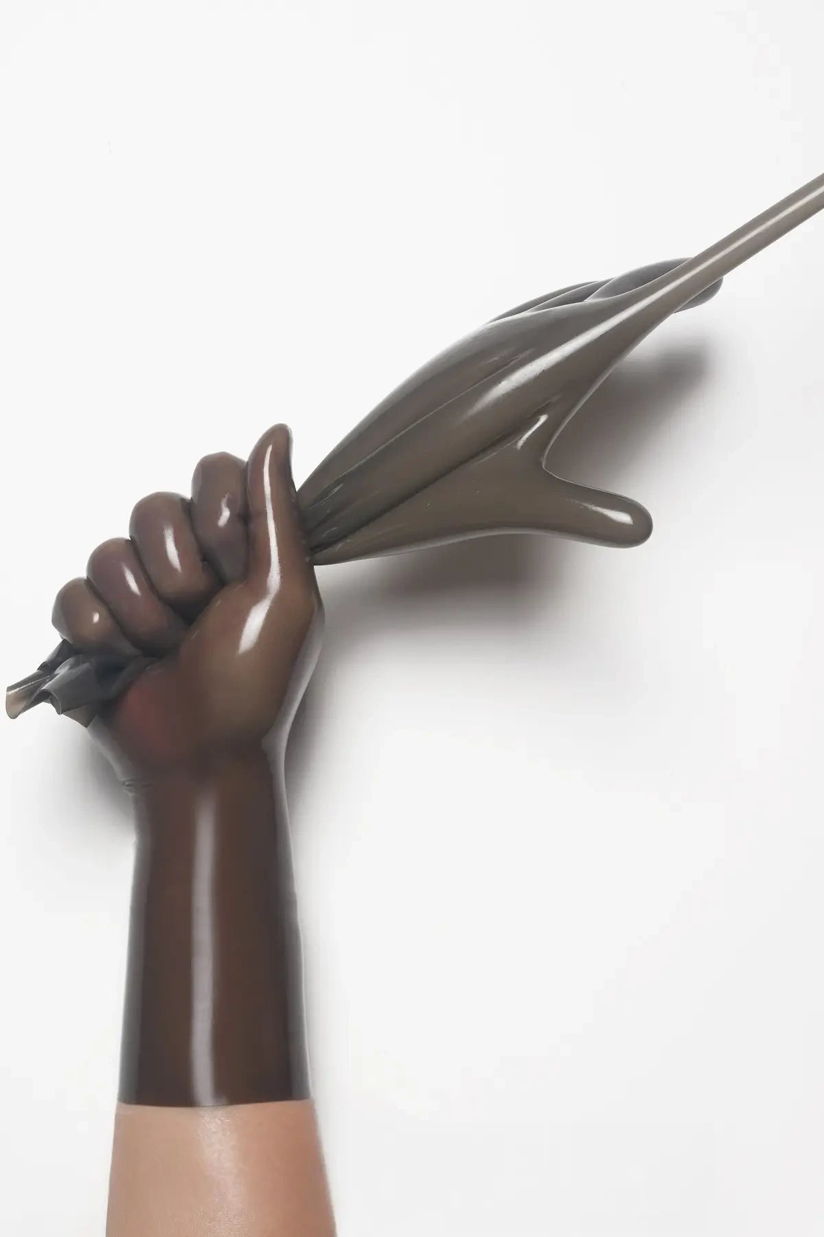 Classic Short Moulded Latex Gloves — Smoky Black
