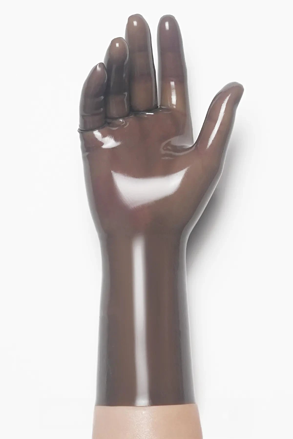 Classic Short Moulded Latex Gloves — Smoky Black