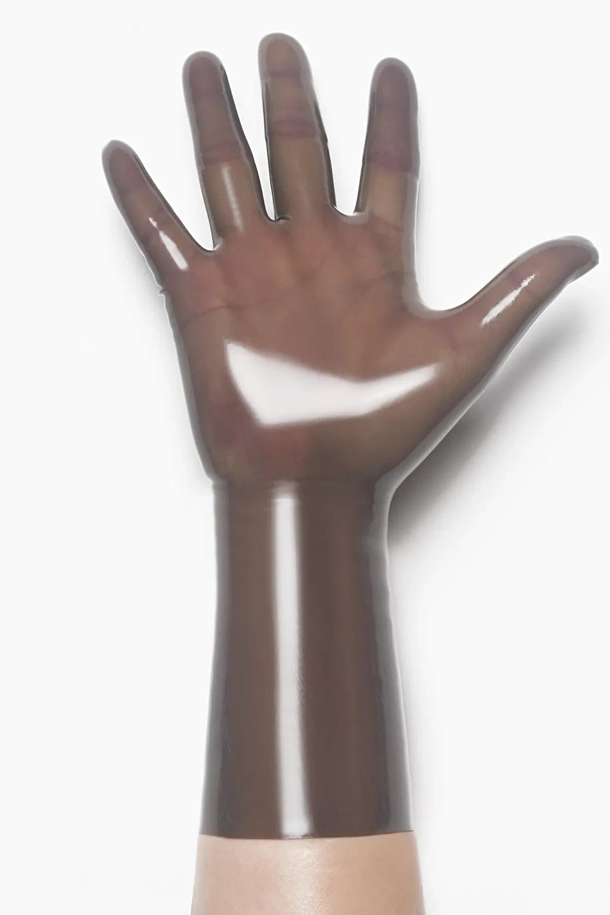 Classic Short Moulded Latex Gloves — Smoky Black
