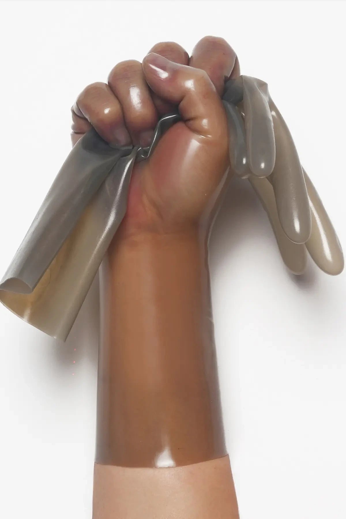 Classic Short Moulded Latex Gloves — Translucent Grey