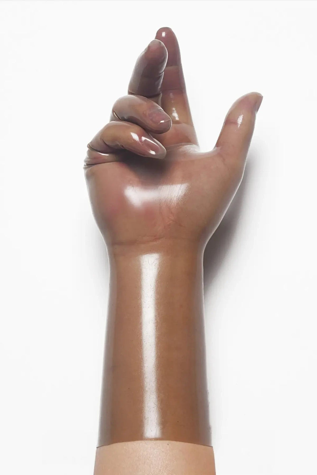 Classic Short Moulded Latex Gloves — Translucent Grey