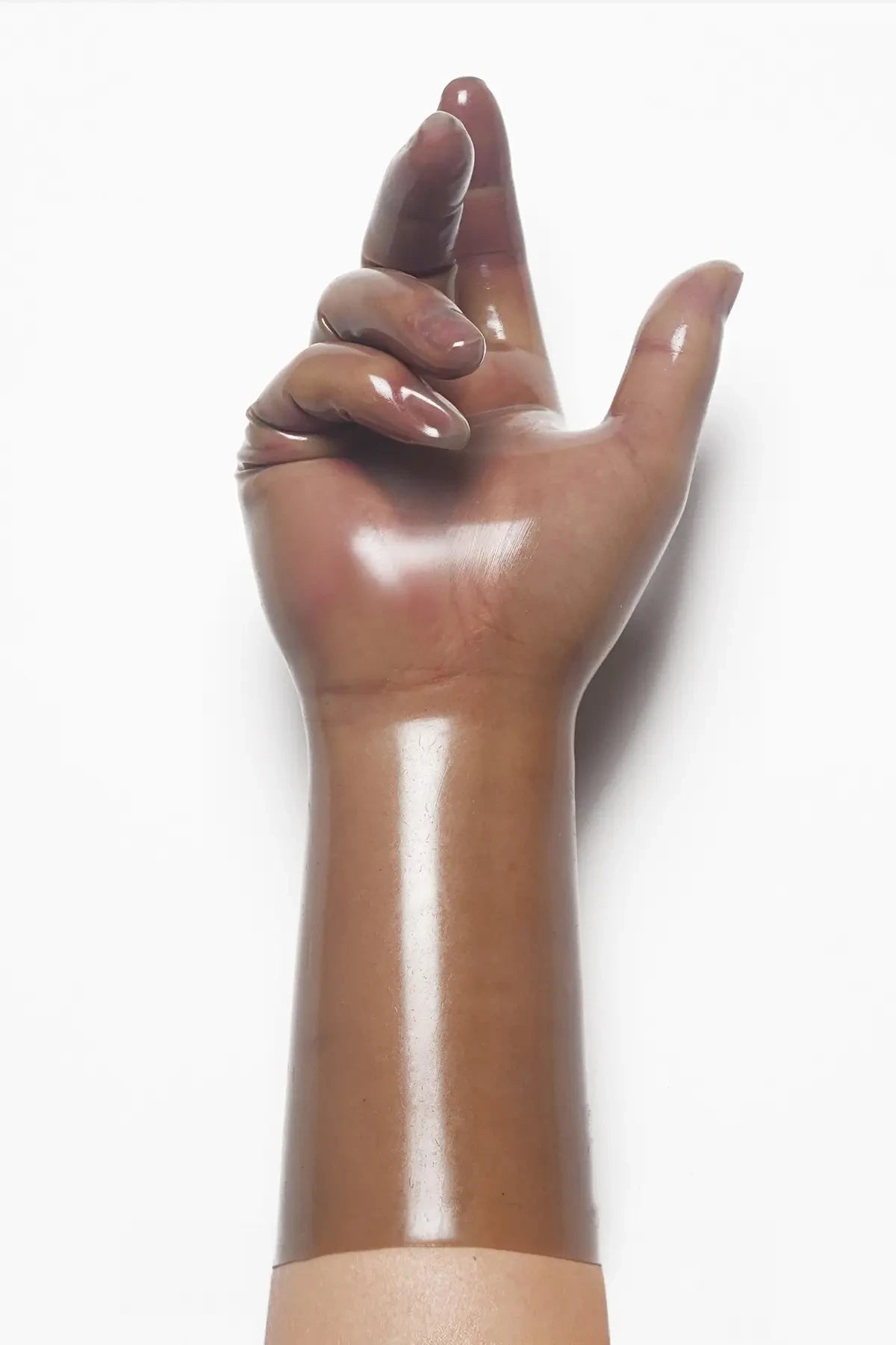 Classic Short Moulded Latex Gloves — Translucent Grey