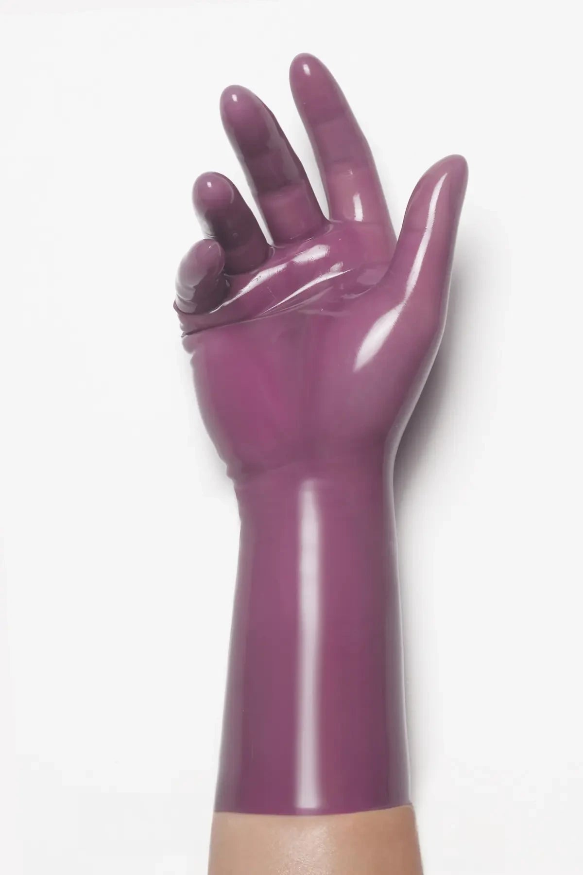 Classic Short Moulded Latex Gloves — Translucent Lilac