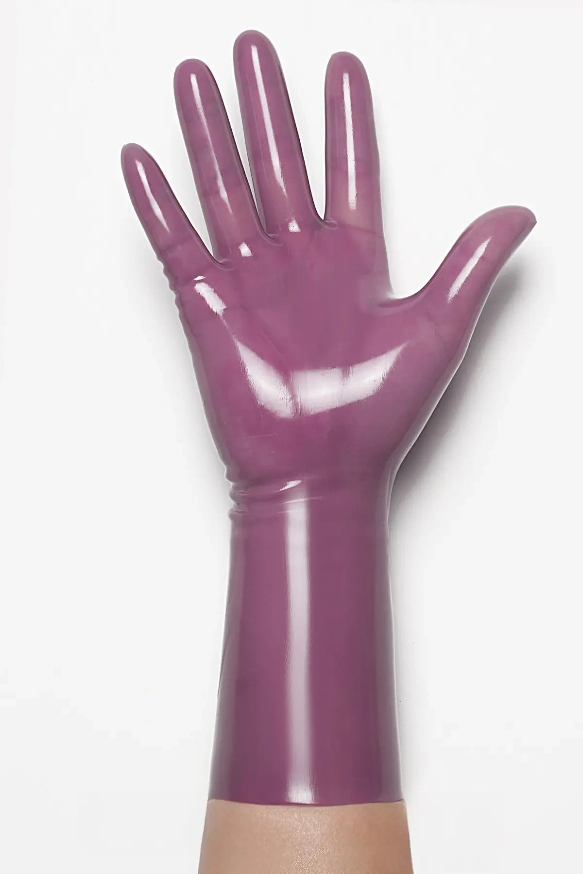 Classic Short Moulded Latex Gloves — Translucent Lilac