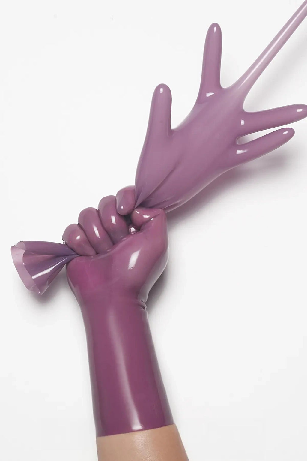 Classic Short Moulded Latex Gloves — Translucent Lilac