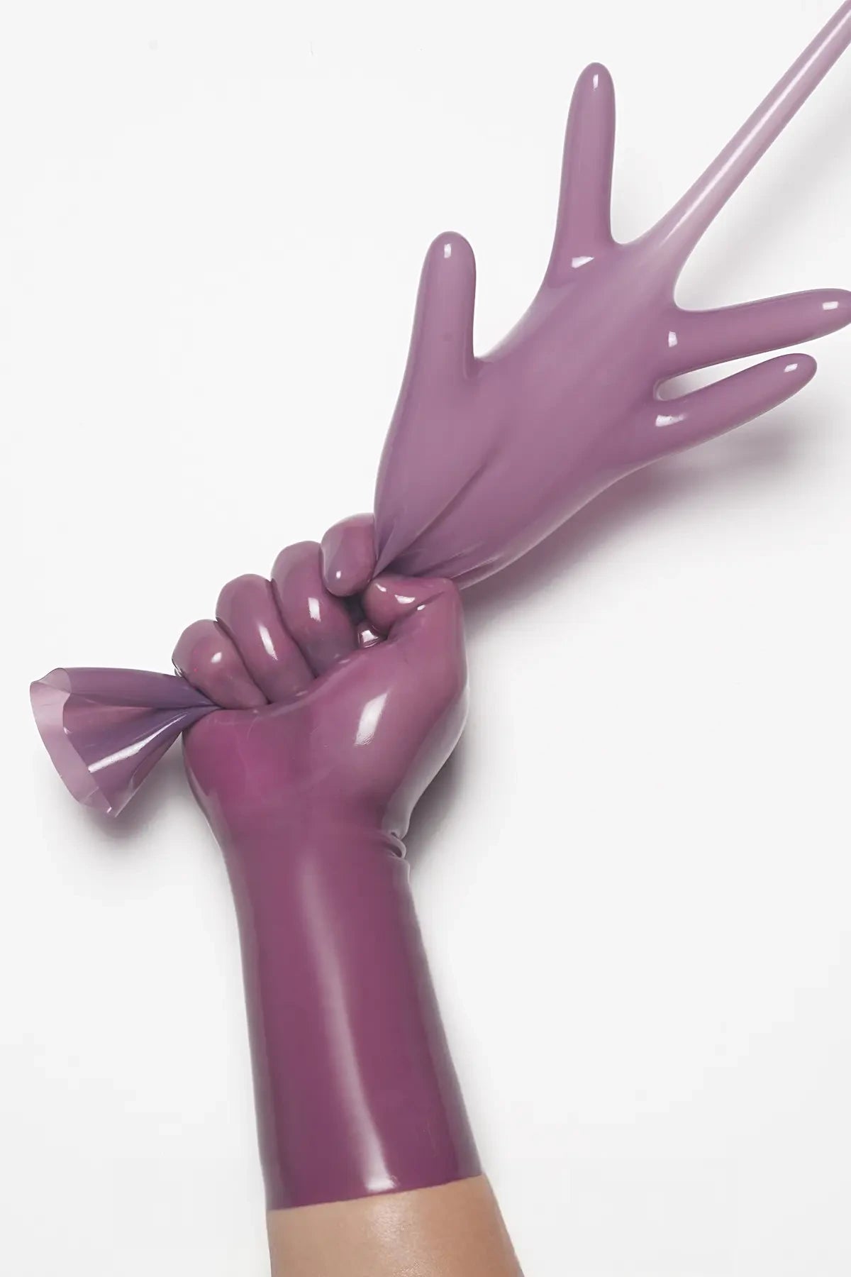 Classic Short Moulded Latex Gloves — Translucent Lilac