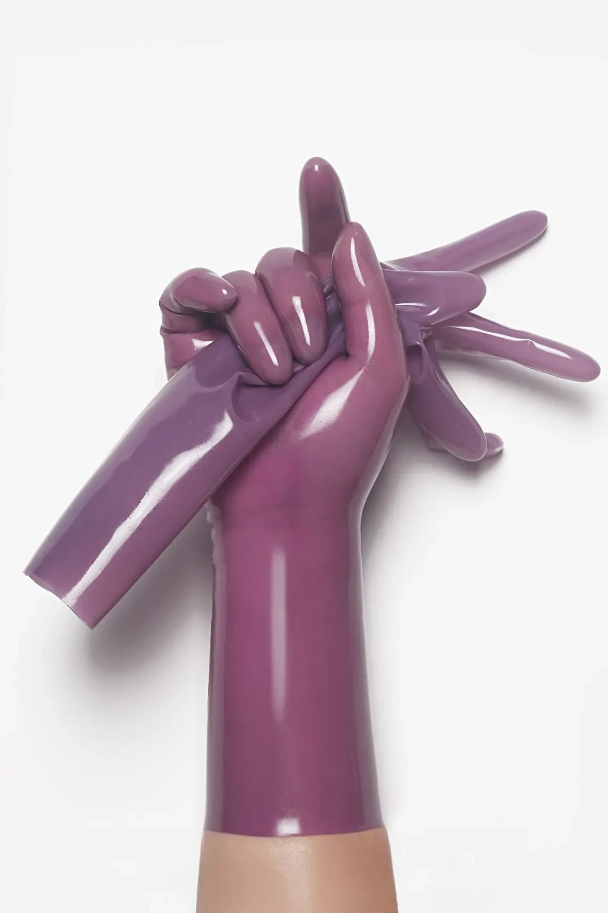 Classic Short Moulded Latex Gloves — Translucent Lilac