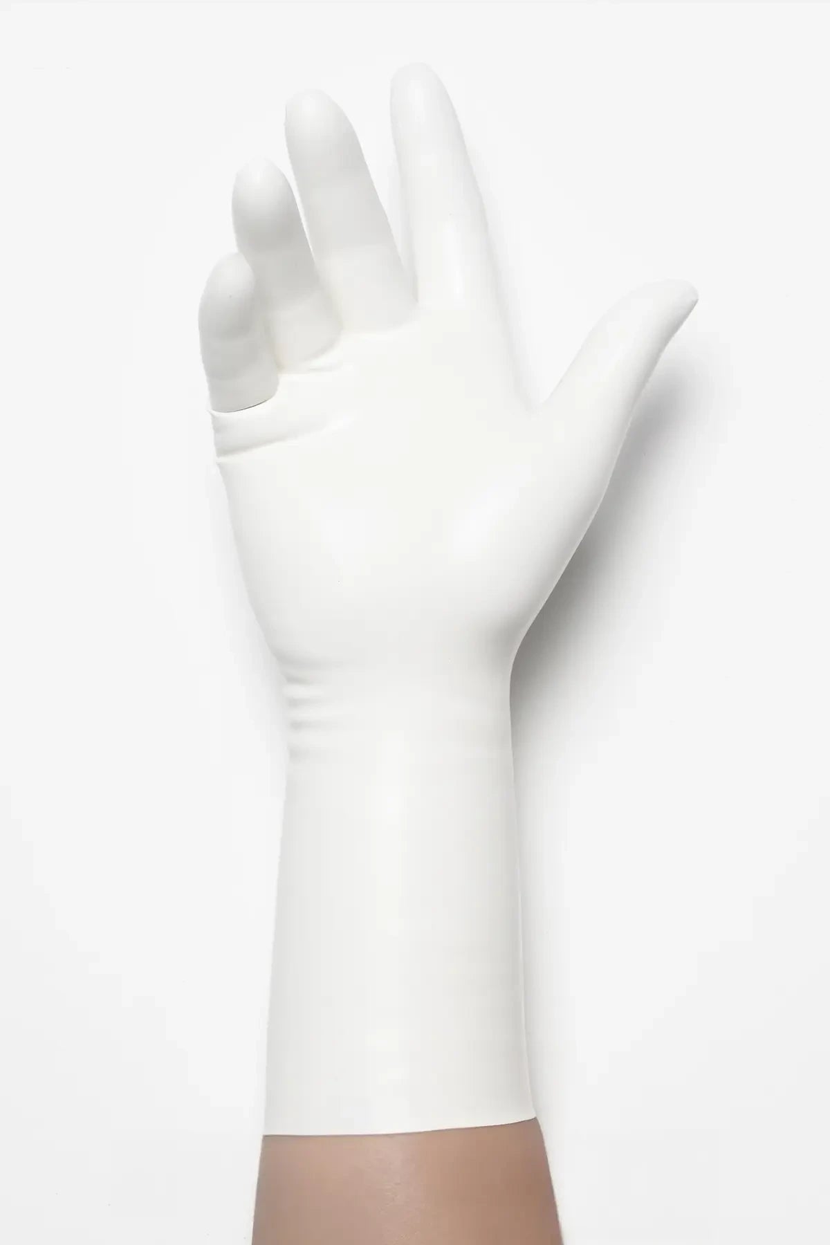 Classic Short Moulded Latex Gloves — White