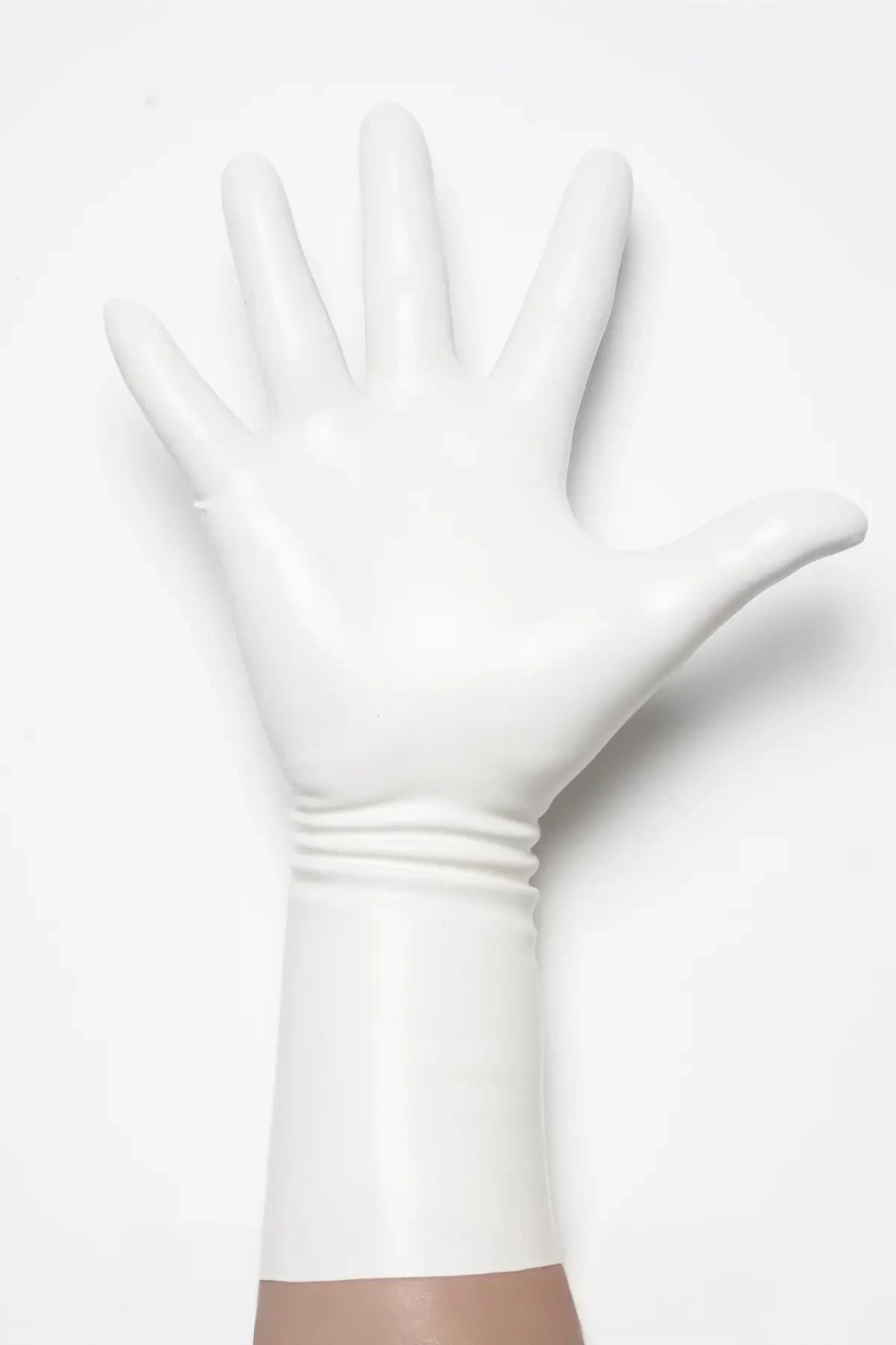 Classic Short Moulded Latex Gloves — White