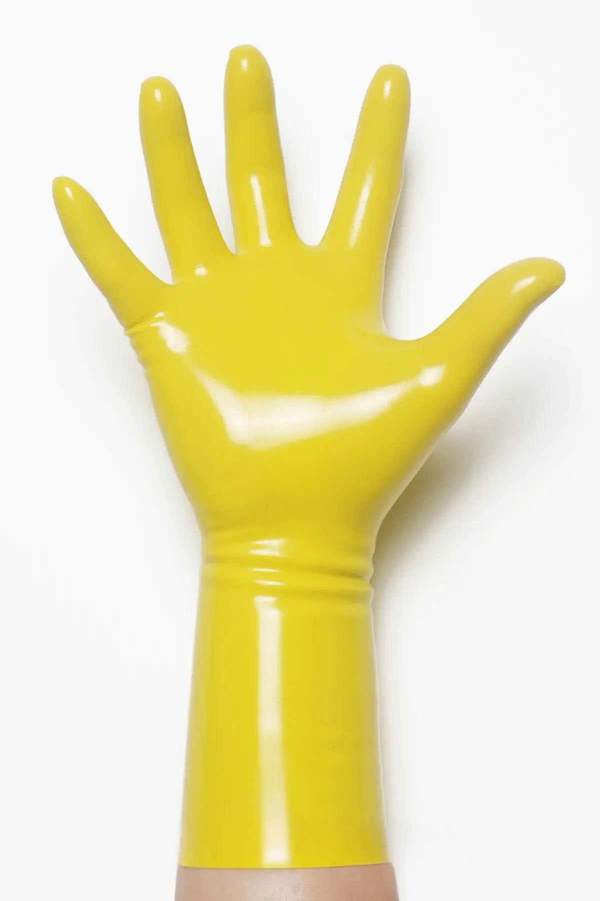 Classic Short Moulded Latex Gloves — Yellow