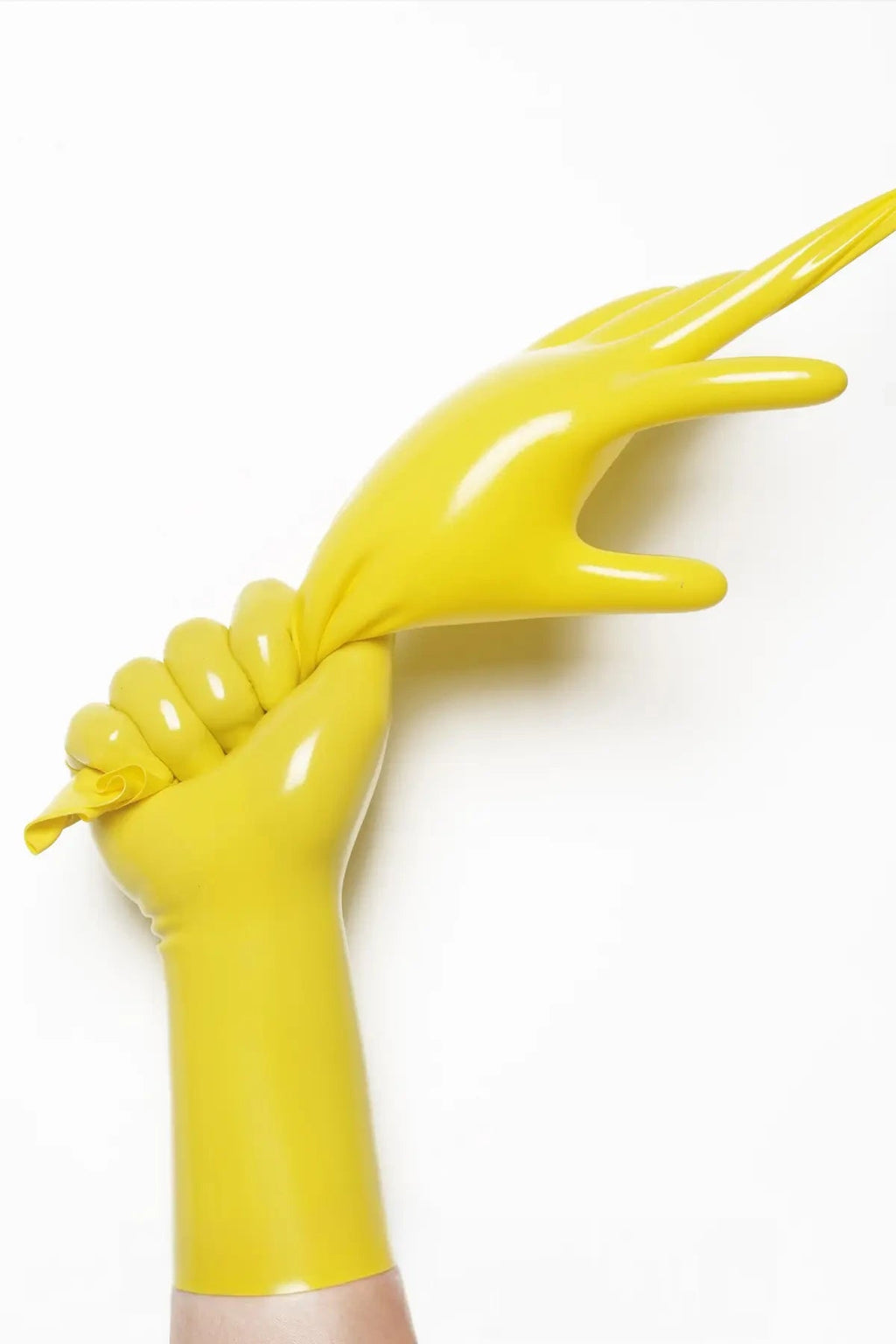 Classic Short Moulded Latex Gloves — Yellow