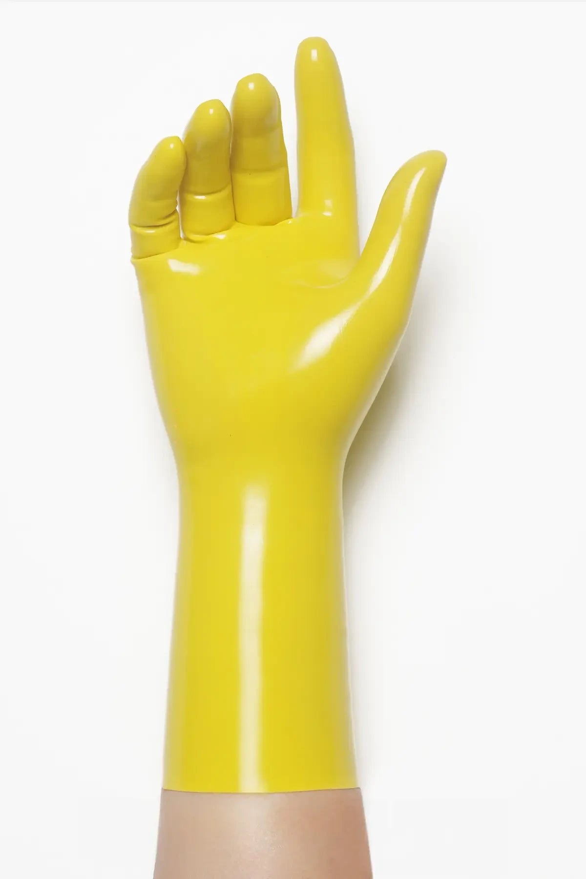 Classic Short Moulded Latex Gloves — Yellow