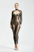 Keyhole Neckline Latex Catsuit