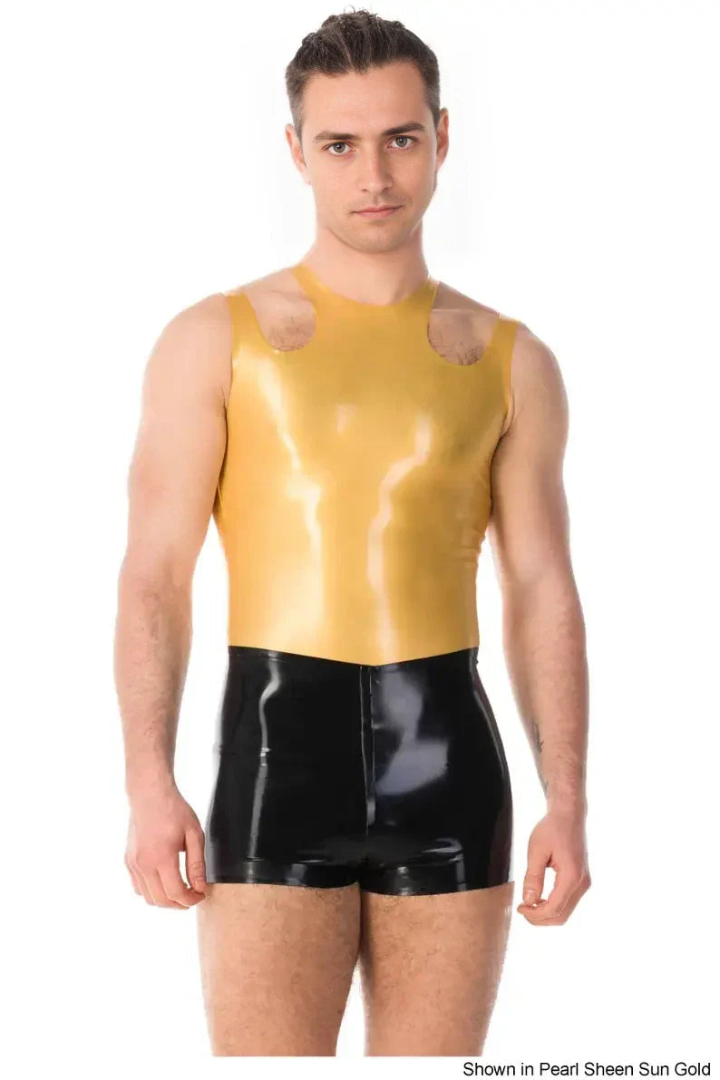Cutaway Shoulder Men's Latex Vest Top
