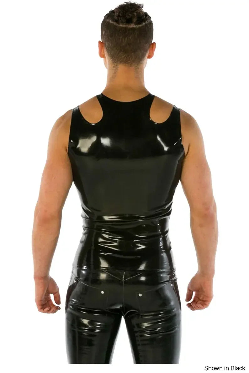 Cutaway Shoulder Men's Latex Vest Top
