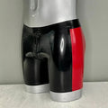 Hip Contrast Panel Latex Shorts