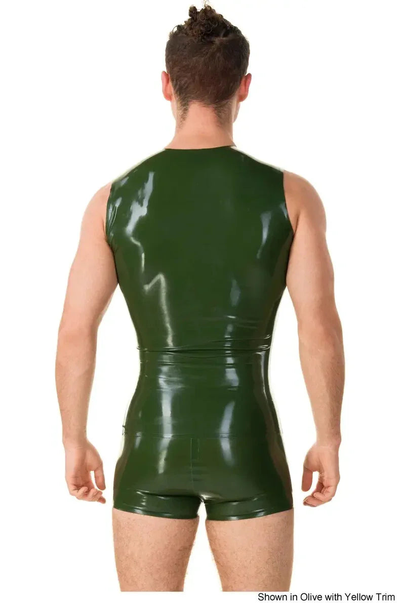 Latex Striped Tank Top with Silver Trim