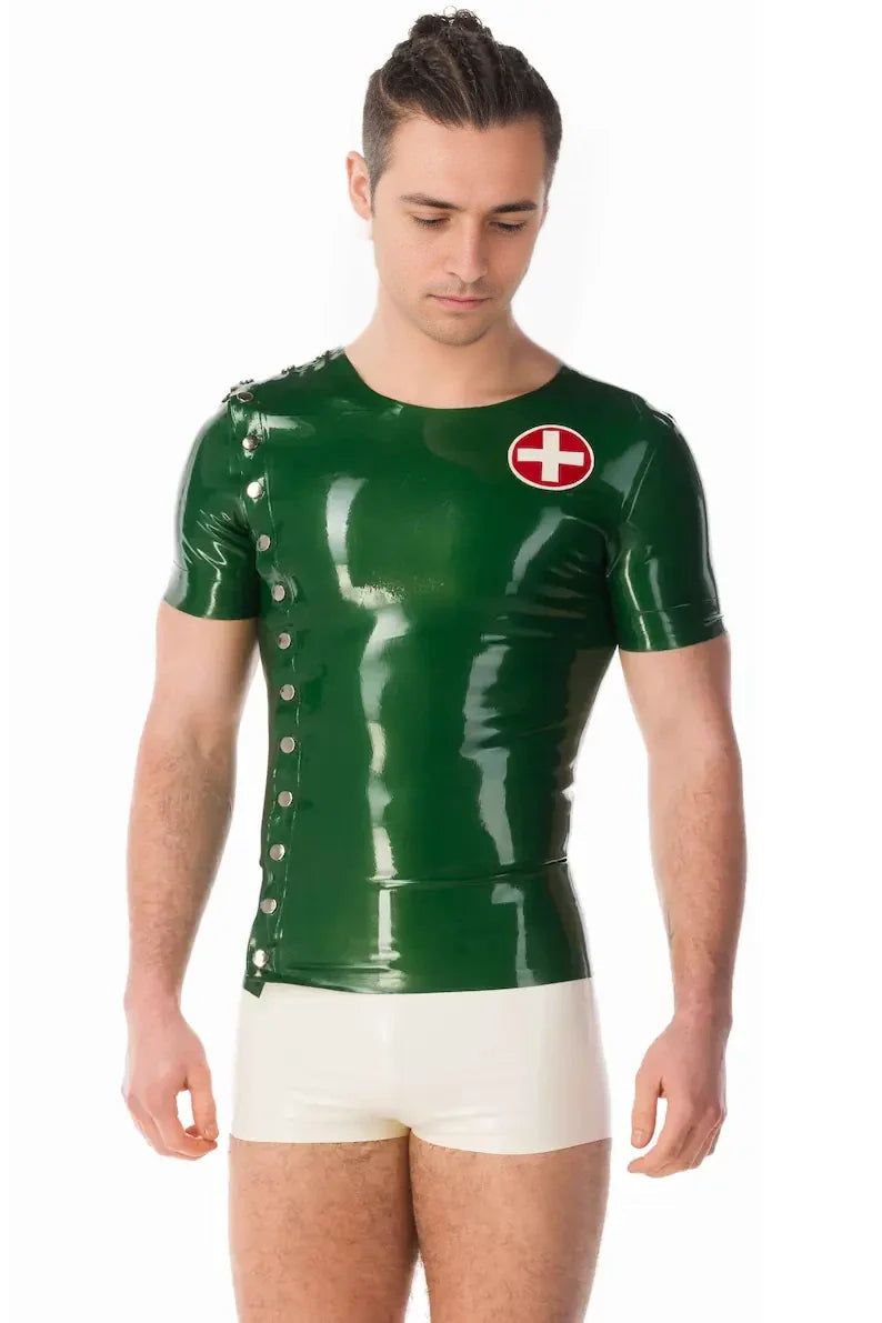 Doc Medic Short-Sleeve Latex Crop Top