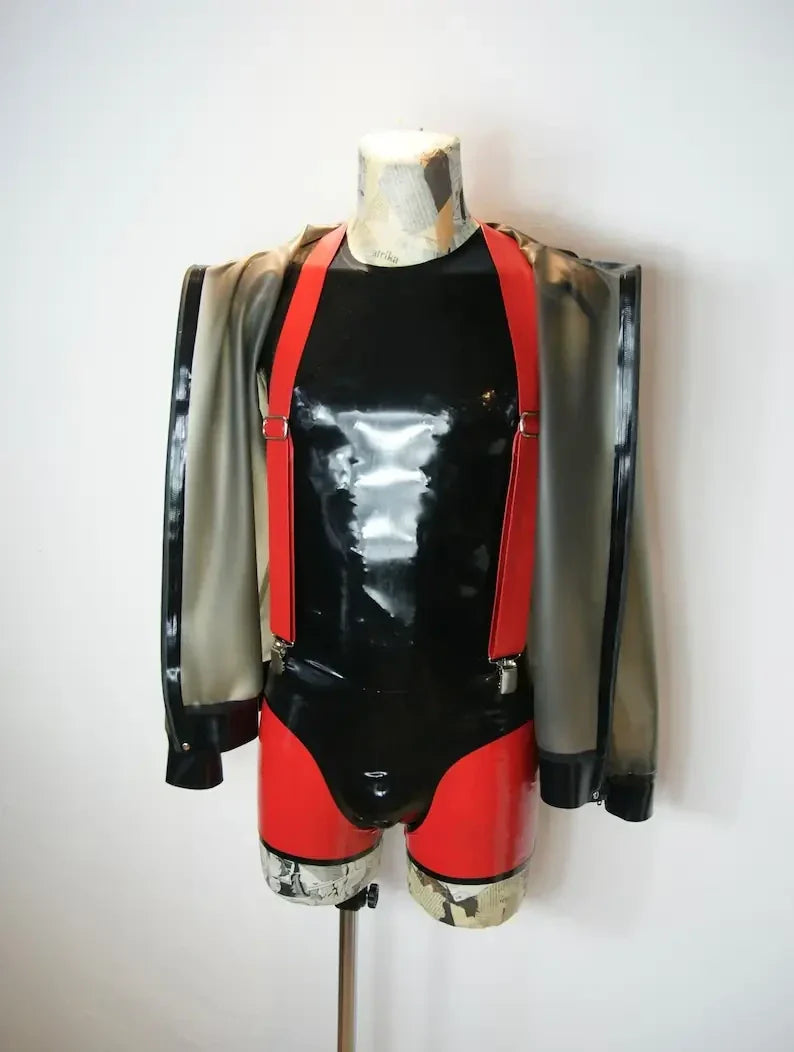 Men’s Contrast Latex Shorts with Shaped Cut
