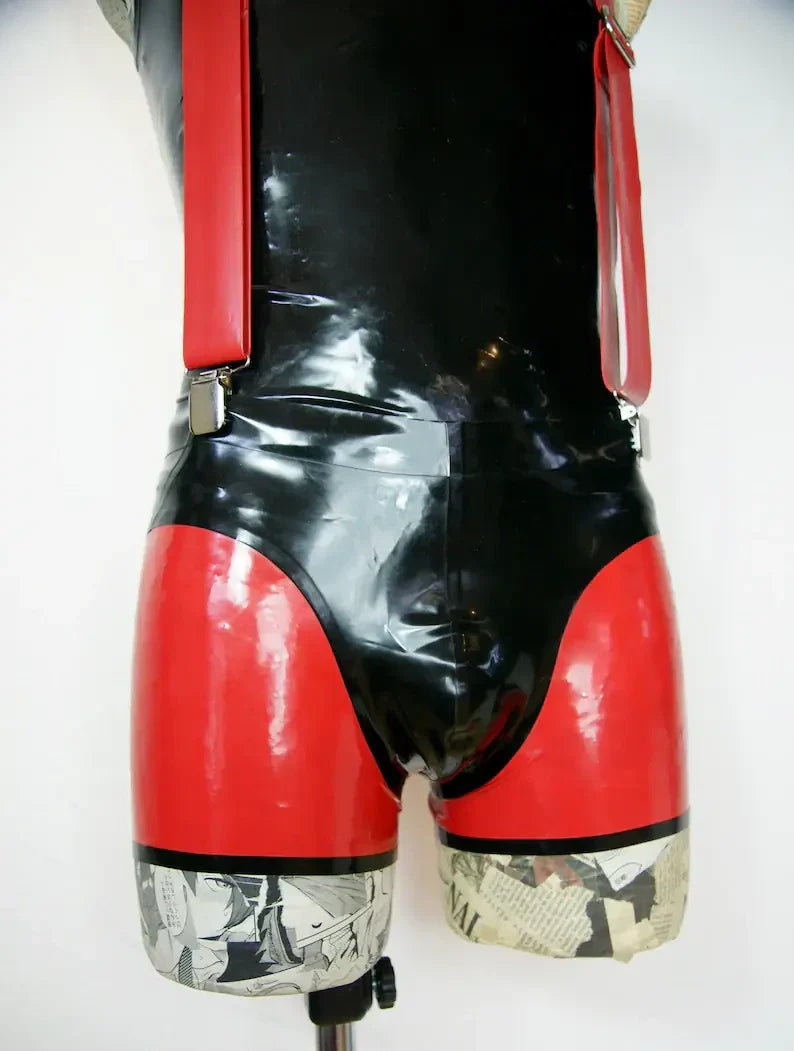 Men’s Contrast Latex Shorts with Shaped Cut