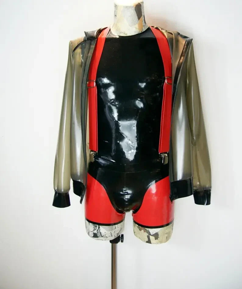 Men’s Contrast Latex Shorts with Shaped Cut