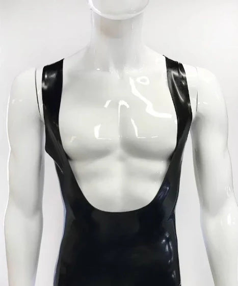 Latex Suspender Tank Top with Scoop Neck
