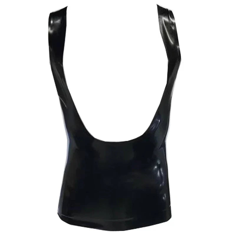 Latex Suspender Tank Top with Scoop Neck