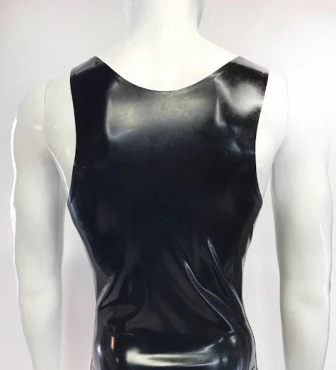 Latex Suspender Tank Top with Scoop Neck