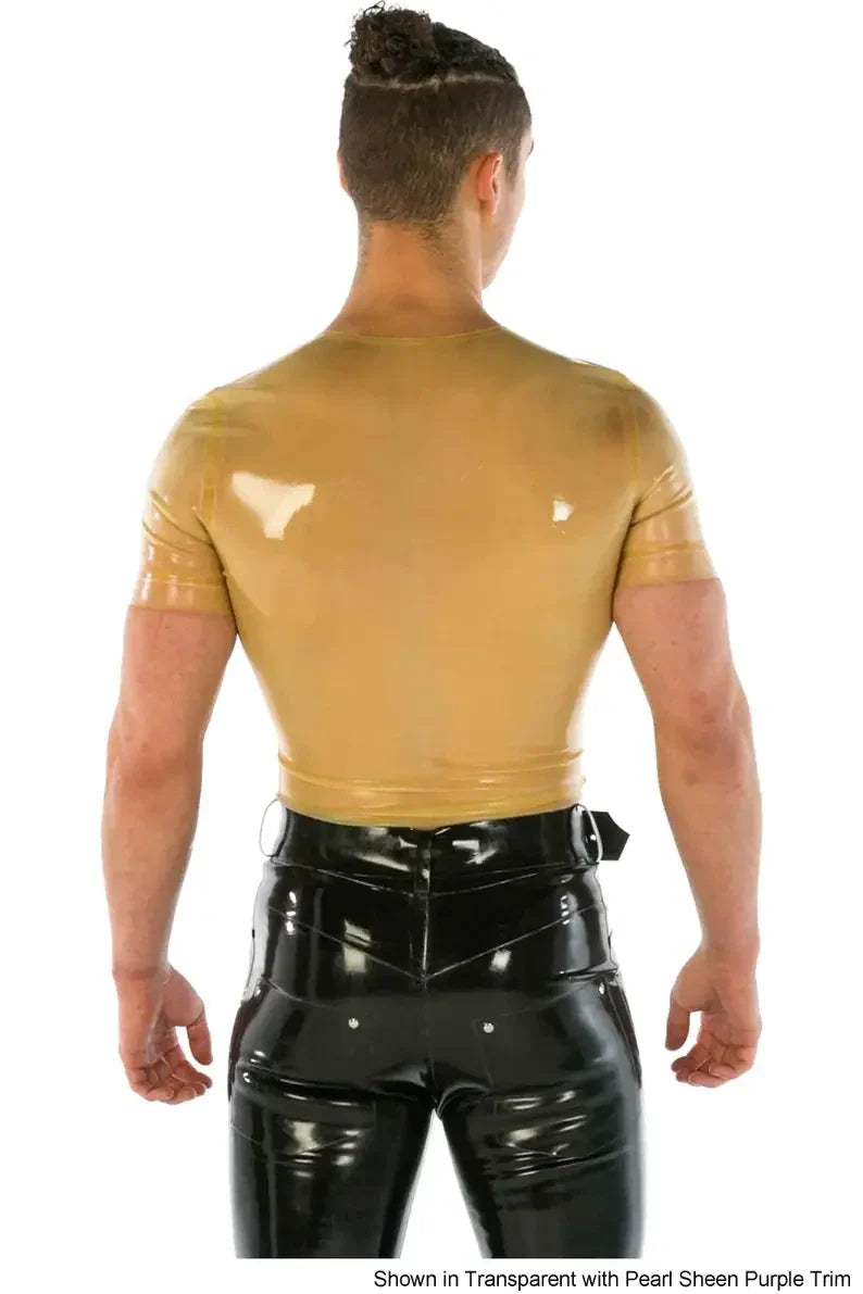 Latex Death Head T-Shirt – Skull Print Handmade Latex Top for Men