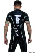 Latex T-Shirt with Lip Print Graphic