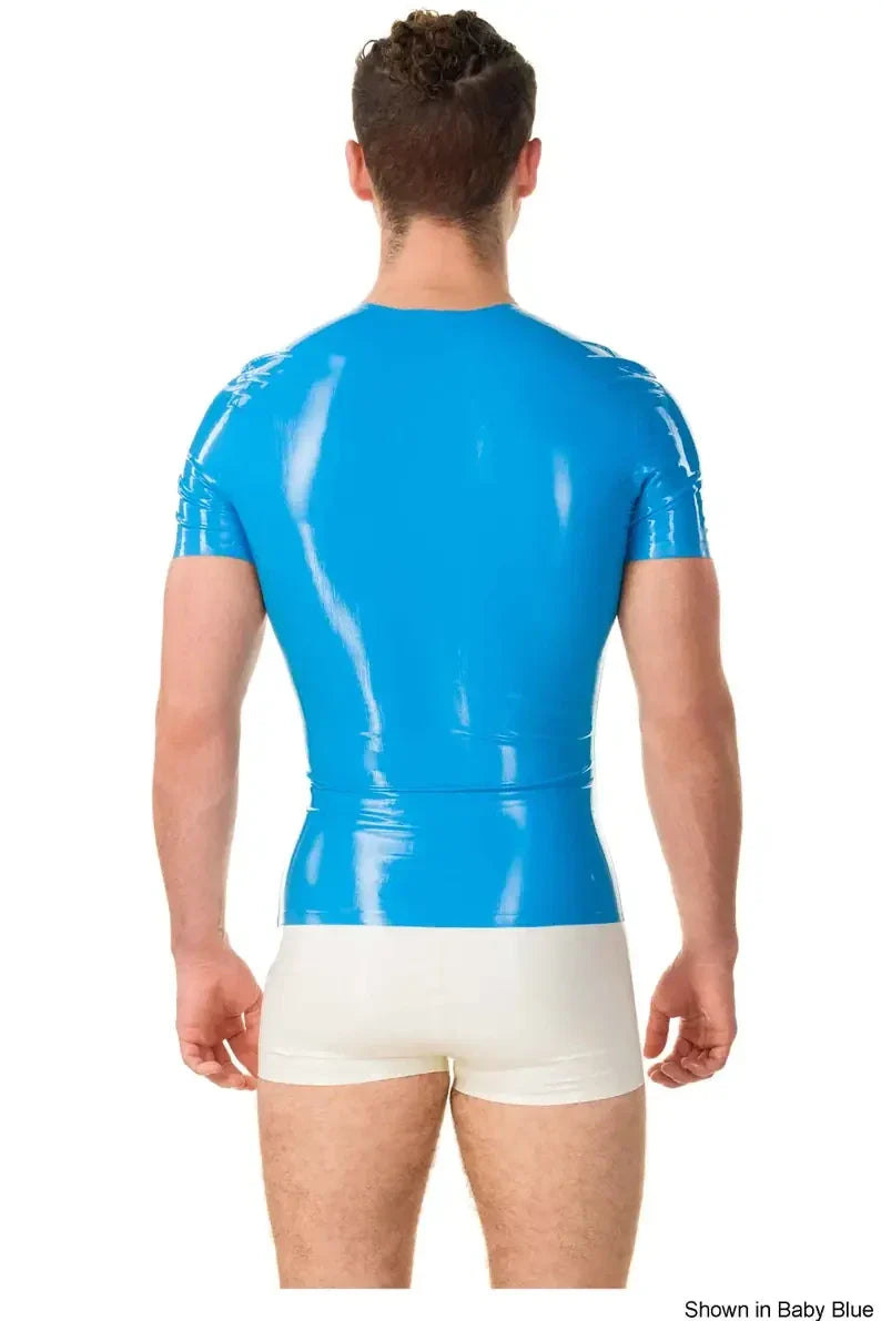 Latex T-Shirt with Lip Print Graphic