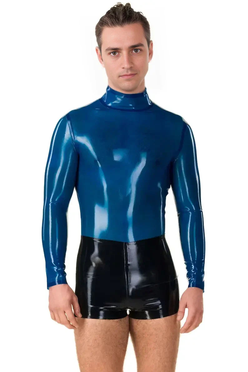 Latex Long Sleeve Back Zip Top – Men