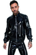 Latex Baggy Sleeves Jacket With Collar – Classic Handmade Men's Latex Bomber