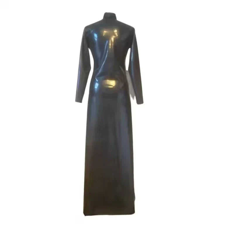 Unisex Latex Long Dominatrix Coat with Front Buckles