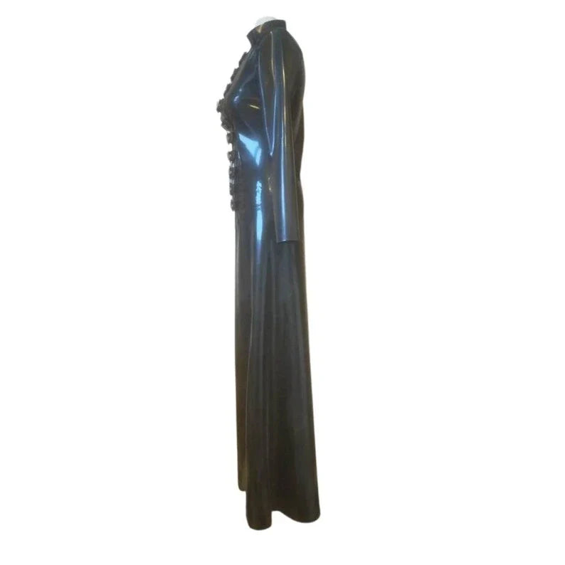 Unisex Latex Long Dominatrix Coat with Front Buckles