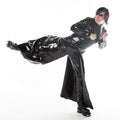 Latex Long Black Jacket with Front Zip – Matrix Style