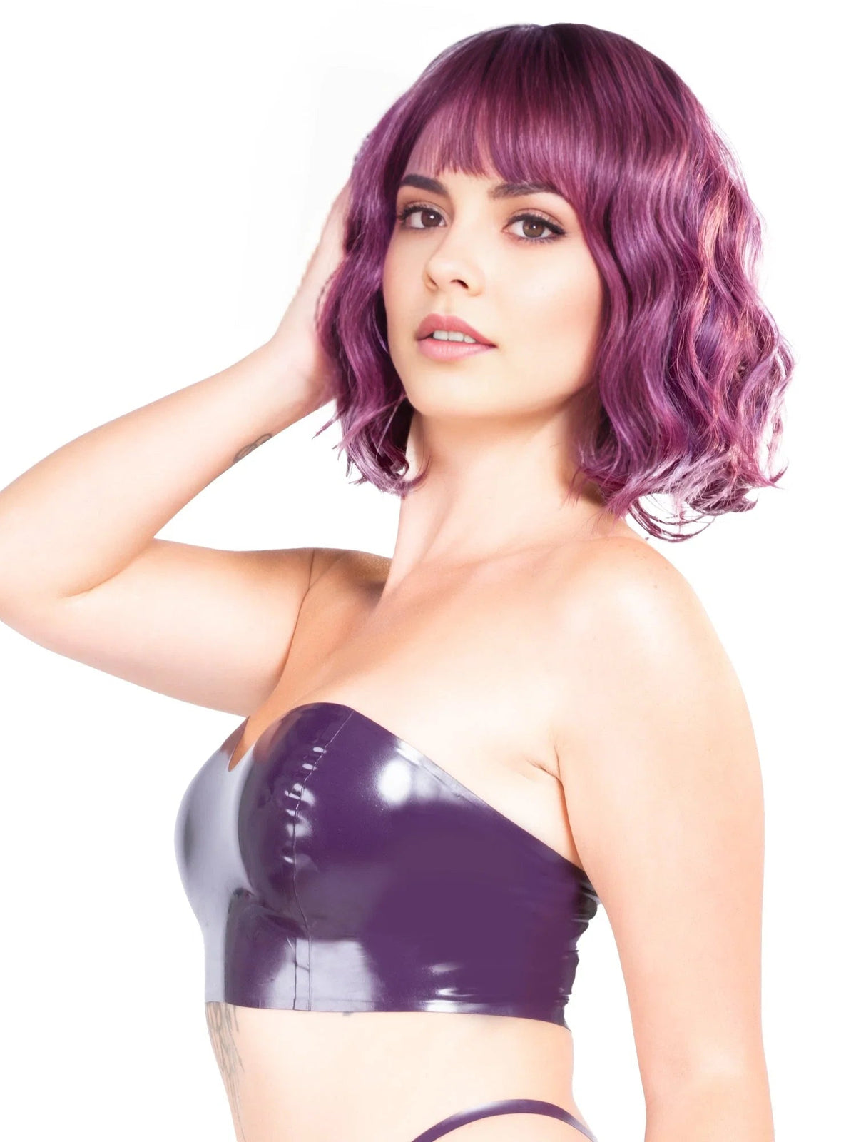 Latex Sweetheart Bandeau Top – Purple