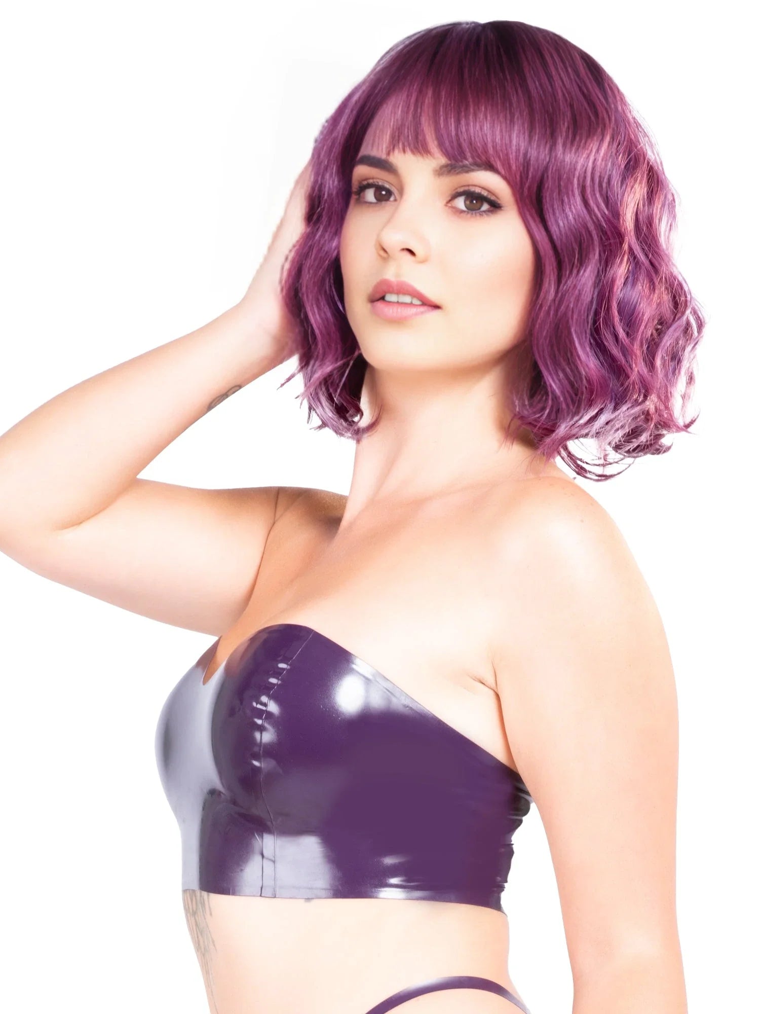Latex Sweetheart Bandeau Top – Purple