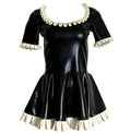 Latex Maid Mini Dress with Ruffle Trim