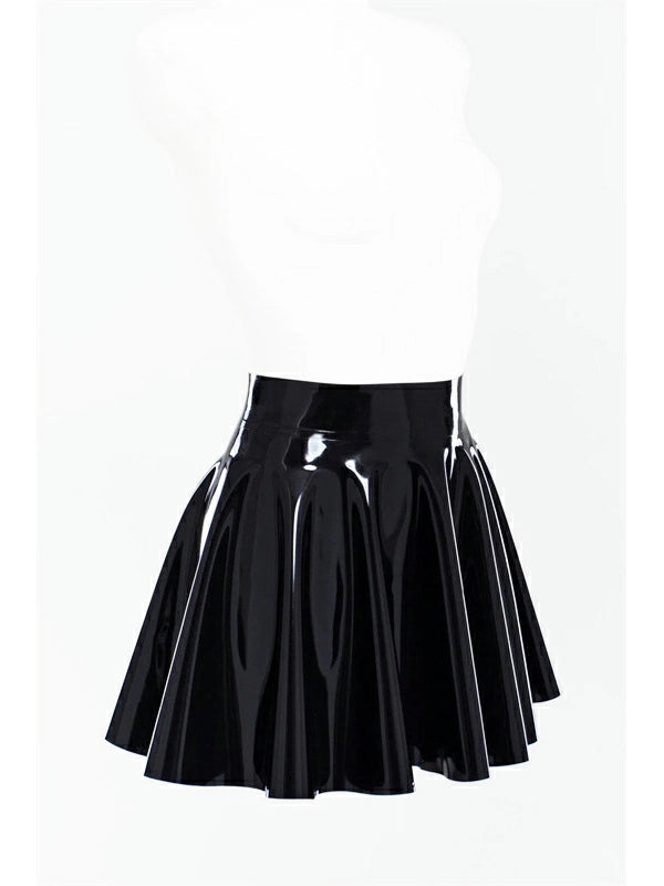 Latex Fit And Flare Skirt