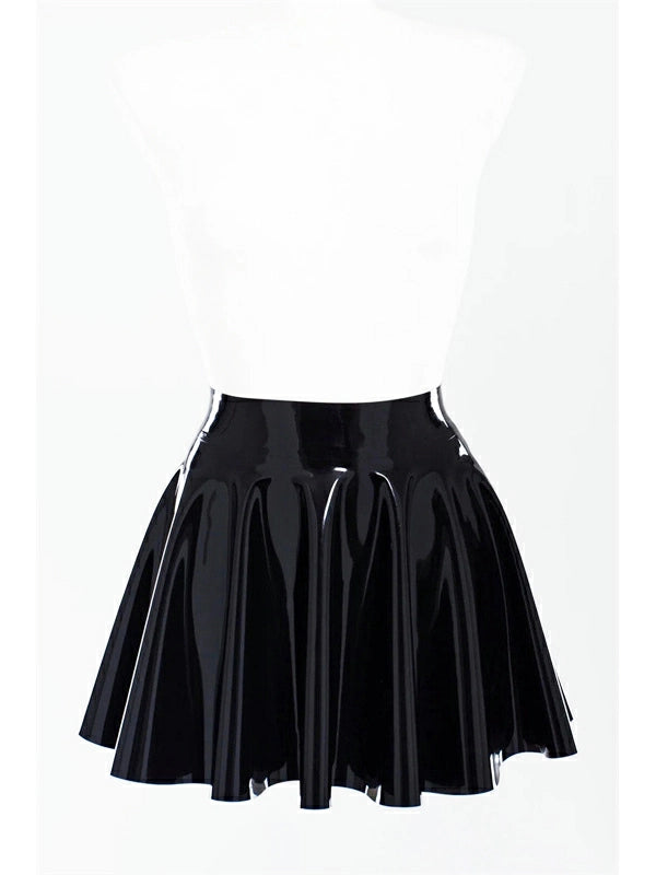 Latex Fit And Flare Skirt